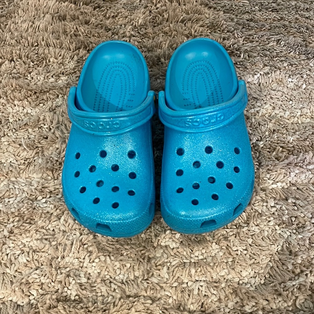 New sparkly blue crocs